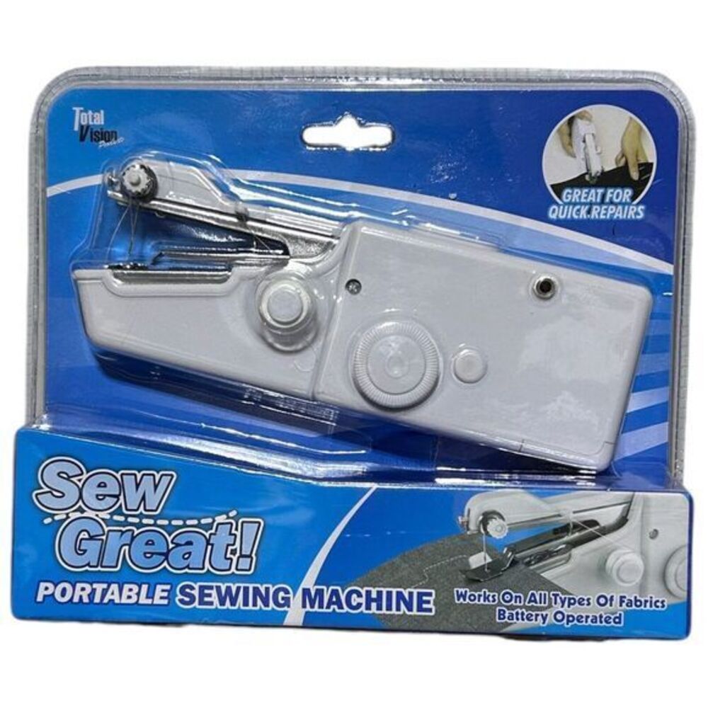 Total Vision Sew Great Portable Sewing Machine Battery‎ Powered All Types Fabric